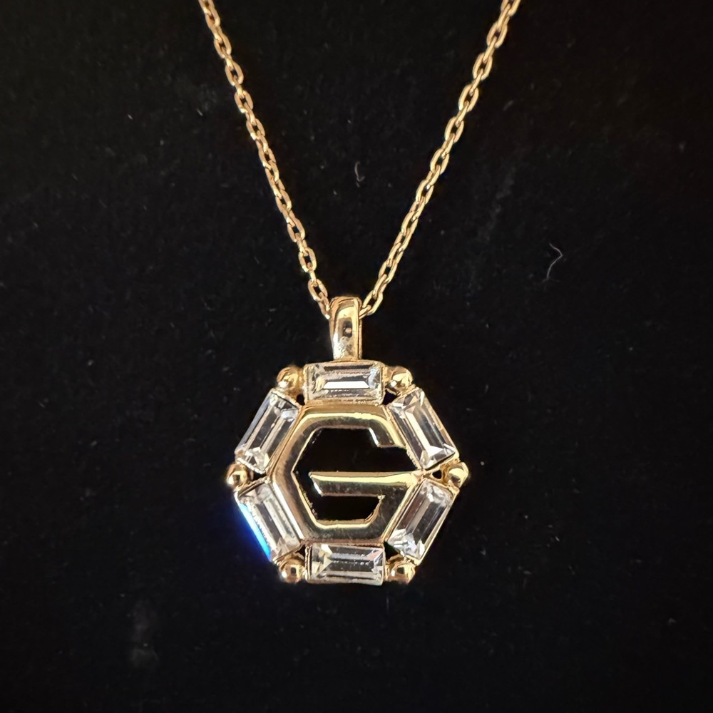 Givenchy with Baguette Crystal G Gold Necklace - Picture 3 of 7